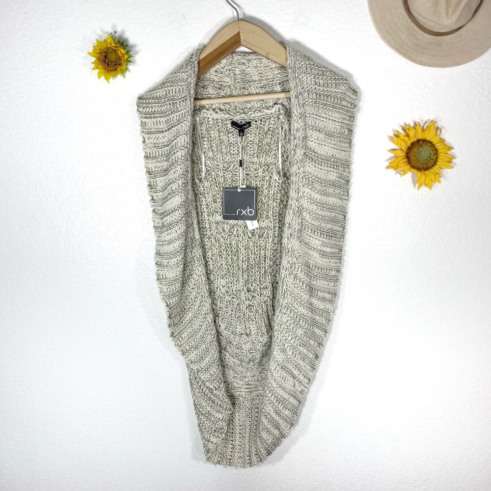 RXB Oatmeal Beige Crochet Knit Sleeveless Sweater Size Med Women’s NWT